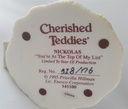 [45811710] Figur Cherished Teddies Nickolas You're at the top of my list 1995 gebraucht - sehr gut Bild 7