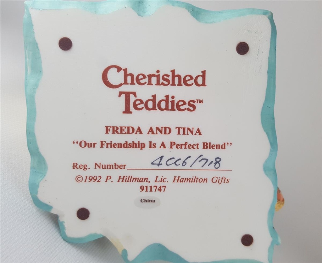 [45811726] Figur Cherished Teddies Freda und Tina Our Friendship Is A Perfect Blend 1992 gebraucht - sehr gut Bild 5
