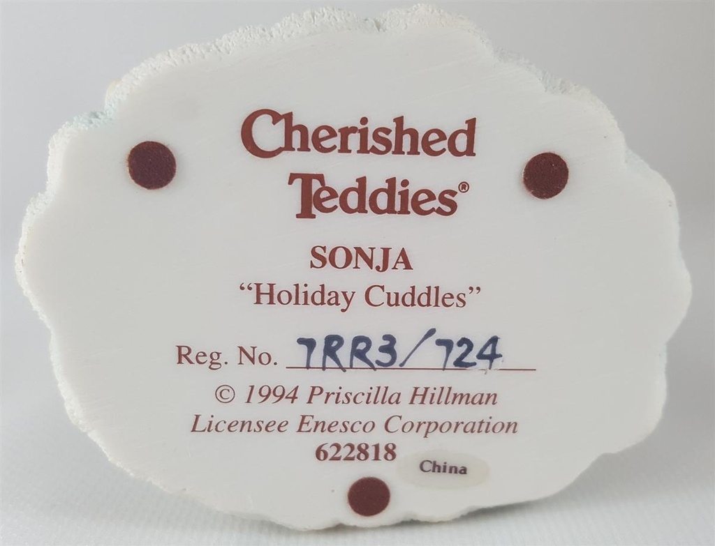 [45811730] Figur Cherished Teddies Sonja Holiday Cuddles 1994 gebraucht - sehr gut Bild 5