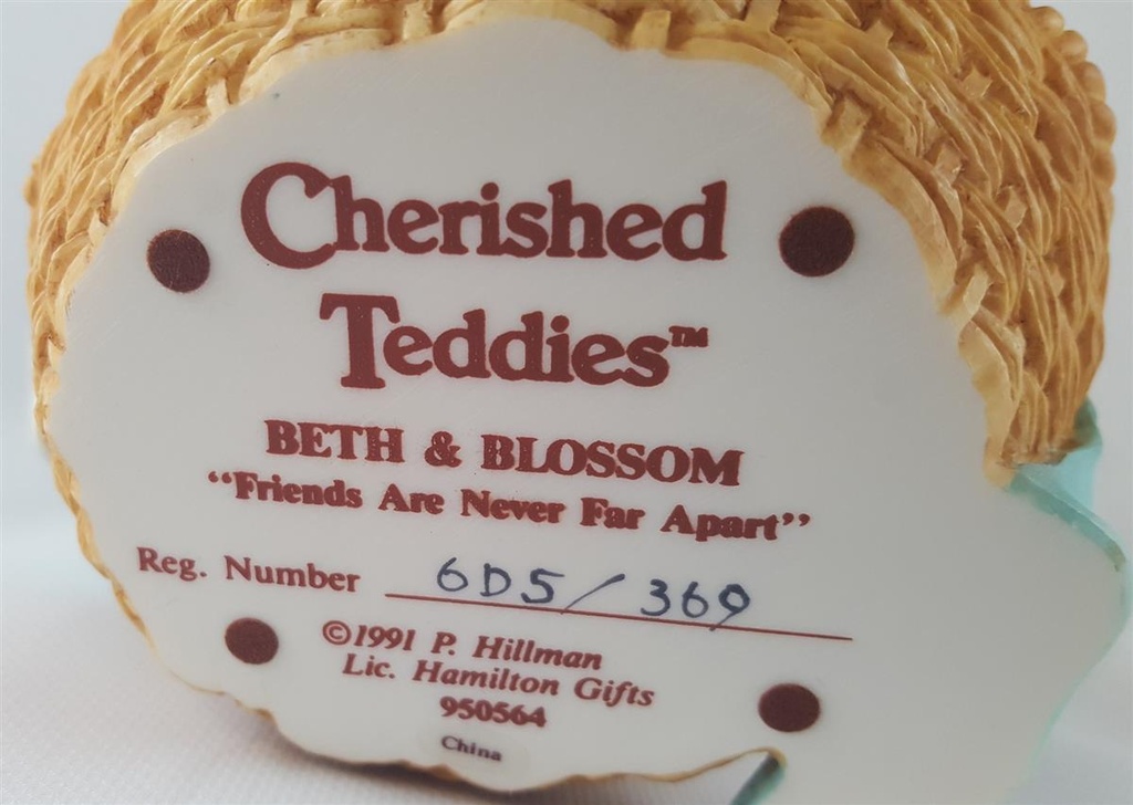 [45811741] Figur Cherished Teddies Beth & Blossom Friends Are Never Far Apart 1991 gebraucht - sehr gut Bild 6
