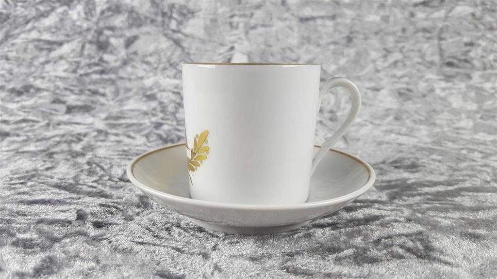 [458117595] Mokkatasse mit Untertasse Tasse Espressotasse & Golddekor Langenthal Schweiz gebraucht - sehr gut Bild 2