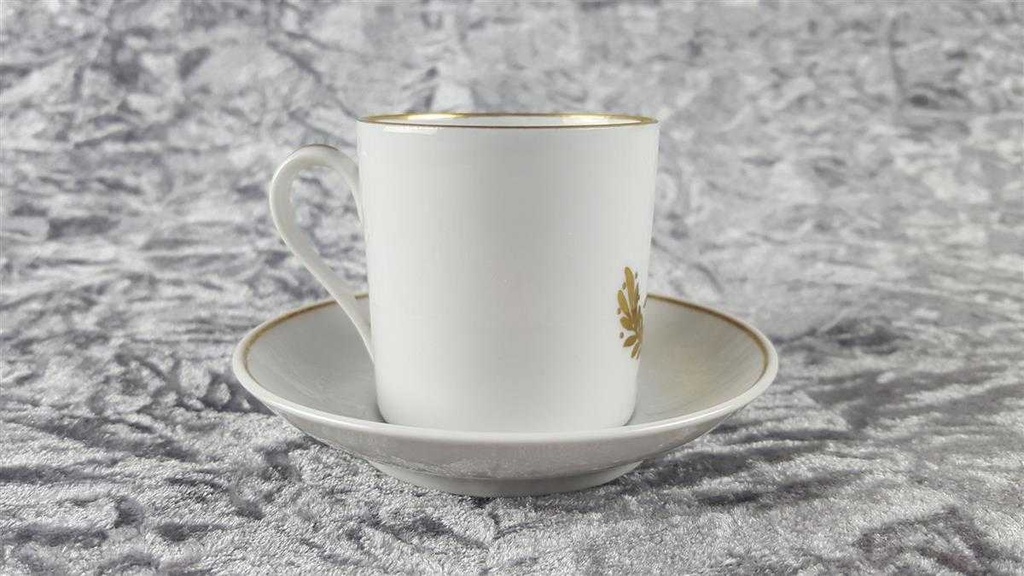 [458117595] Mokkatasse mit Untertasse Tasse Espressotasse & Golddekor Langenthal Schweiz gebraucht - sehr gut Bild 3
