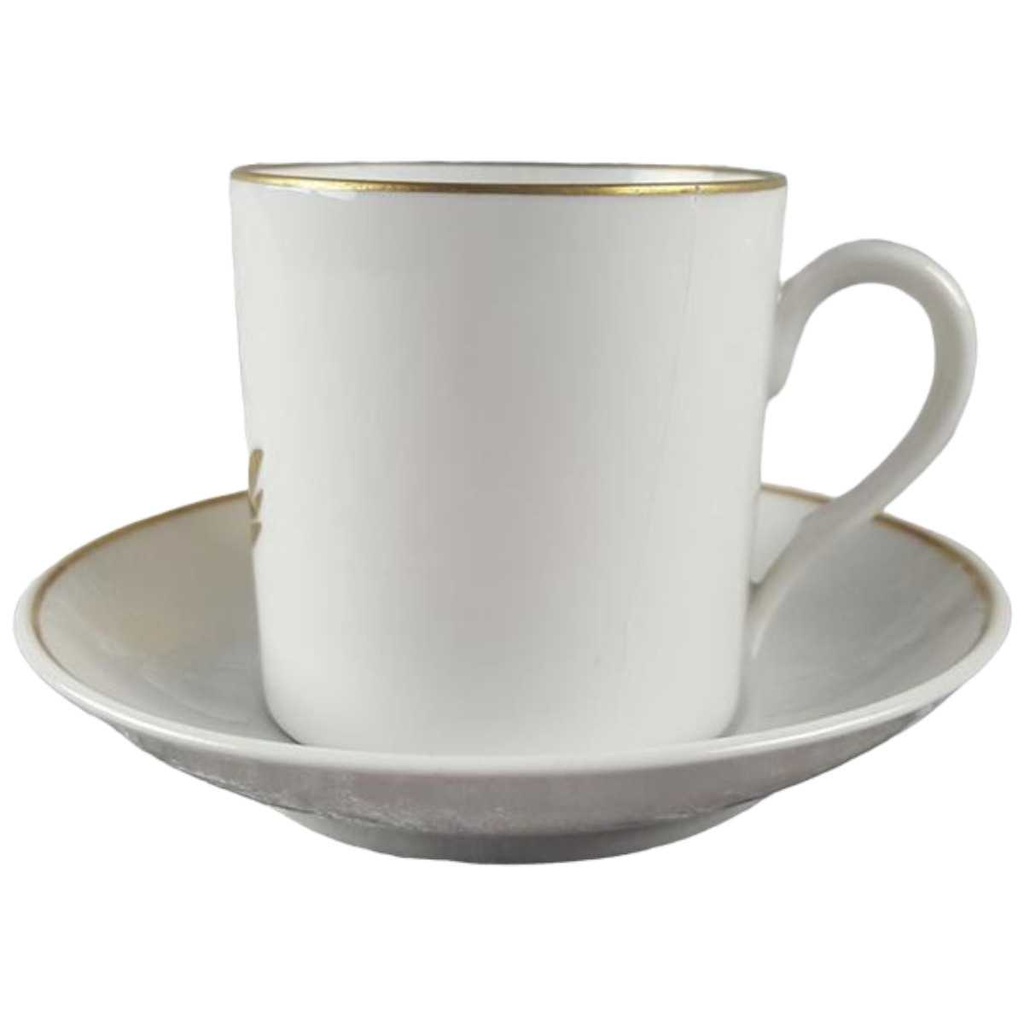 [458117596] Mokkatasse mit Untertasse Tasse Espressotasse & Golddekor Langenthal Schweiz gebraucht - defekt Bild 2