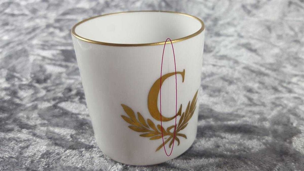 [458117596] Mokkatasse mit Untertasse Tasse Espressotasse & Golddekor Langenthal Schweiz gebraucht - defekt Bild 7