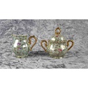 [458117607] Zuckerdose Milchkännchen und Milch & Zucker Set Golddekor Hallerstein Bavaria Blumen gebraucht - gut Bild 3