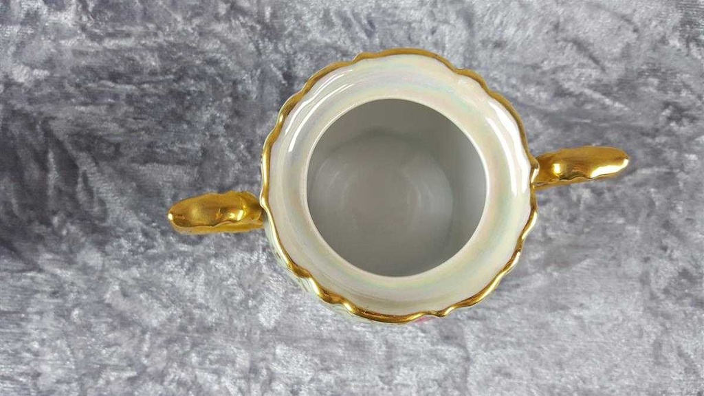 [458117607] Zuckerdose Milchkännchen und Milch & Zucker Set Golddekor Hallerstein Bavaria Blumen gebraucht - gut Bild 6
