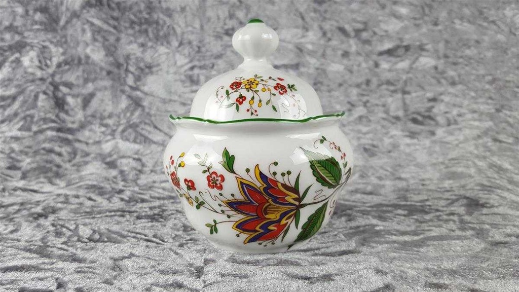 [458117613] Zuckerdose Seltmann Weiden Barock bunte Blumen gebraucht - sehr gut Bild 3