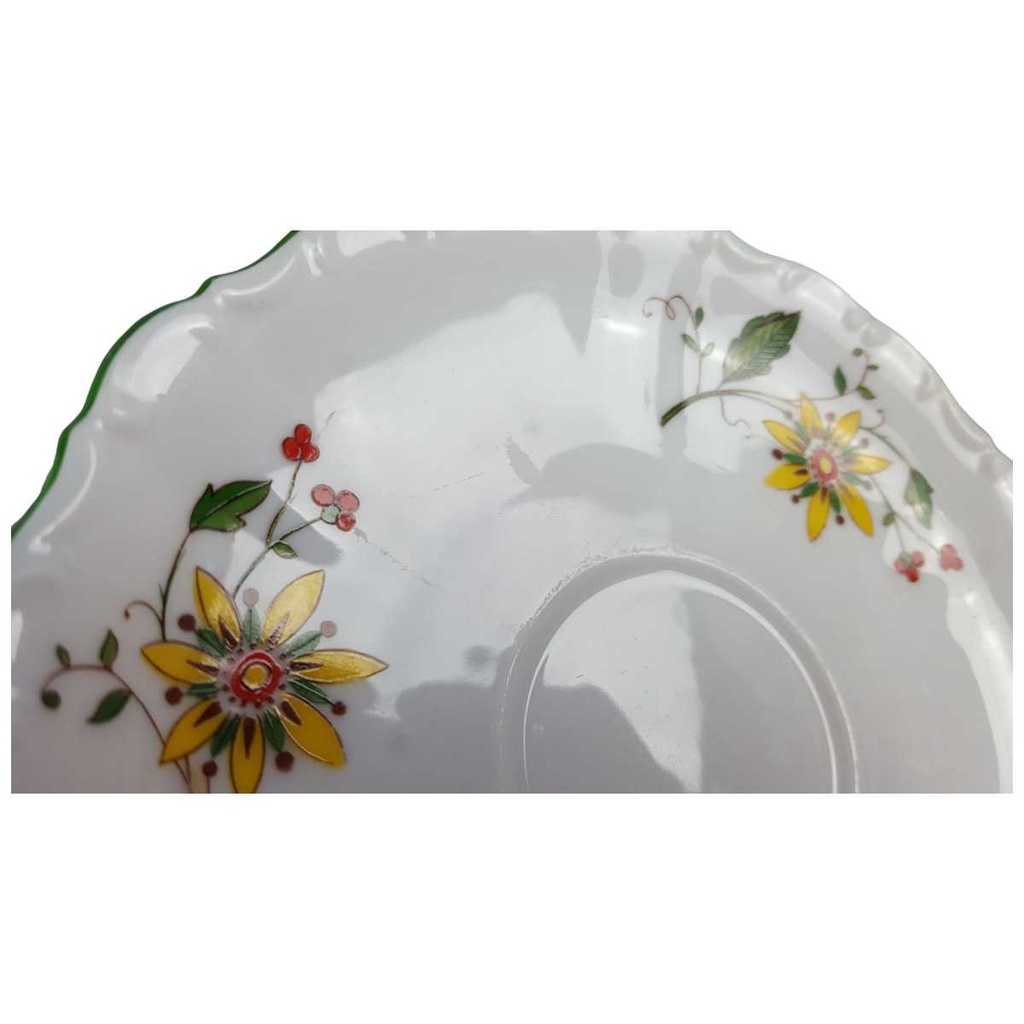 [458117617] Untertasse für Kaffee 14,8 cm Seltmann Weiden Barock bunte Blumen gebraucht - akzeptabel Bild 2