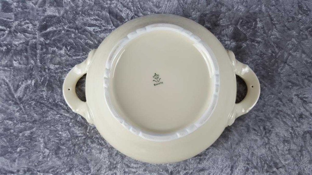 [458117899] Ragoutterrine Servierschüssel Goldrand 1,5 L Winterling elfenbein Blumenrelief mit gebraucht - akzeptabel Bild 7
