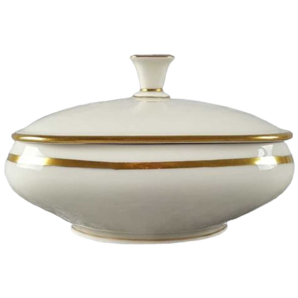 [458117901] Deckeldose Goldrand Schaller Elfenbein Beige gebraucht - gut Bild 2
