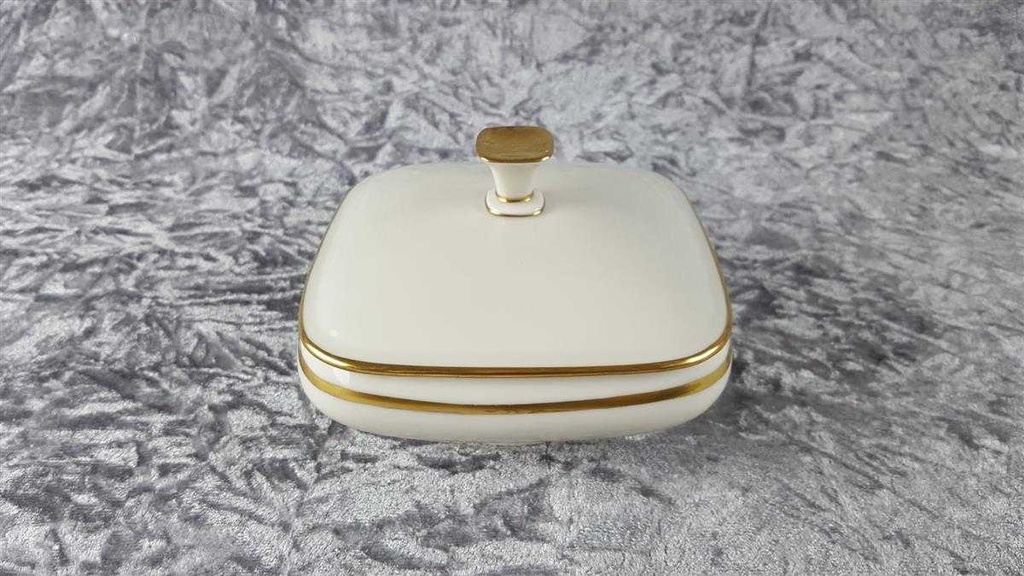 [458117901] Deckeldose Goldrand Schaller Elfenbein Beige gebraucht - gut Bild 3