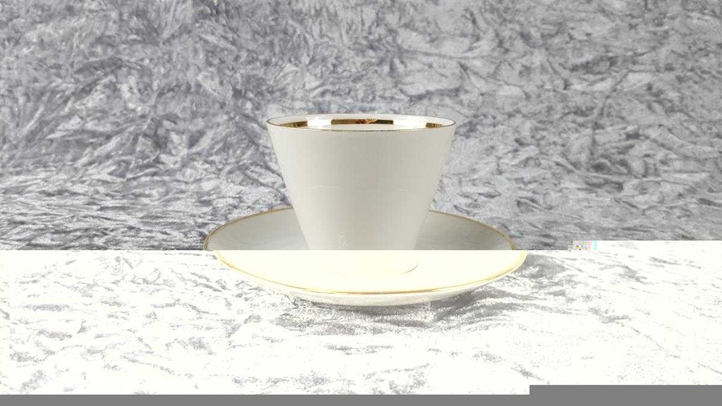 [458117903] Kaffeetasse mit Untertasse Tasse Goldrand Winterling Kirchenlamitz Elfenbein gebraucht - sehr gut Bild 2