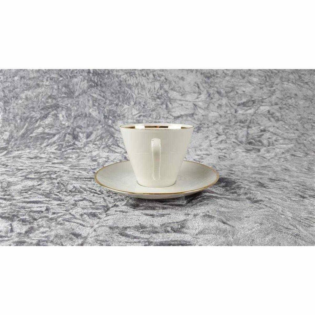 [458117903] Kaffeetasse mit Untertasse Tasse Goldrand Winterling Kirchenlamitz Elfenbein gebraucht - sehr gut Bild 4