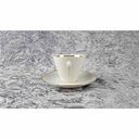 [458117903] Kaffeetasse mit Untertasse Tasse Goldrand Winterling Kirchenlamitz Elfenbein gebraucht - sehr gut Bild 4