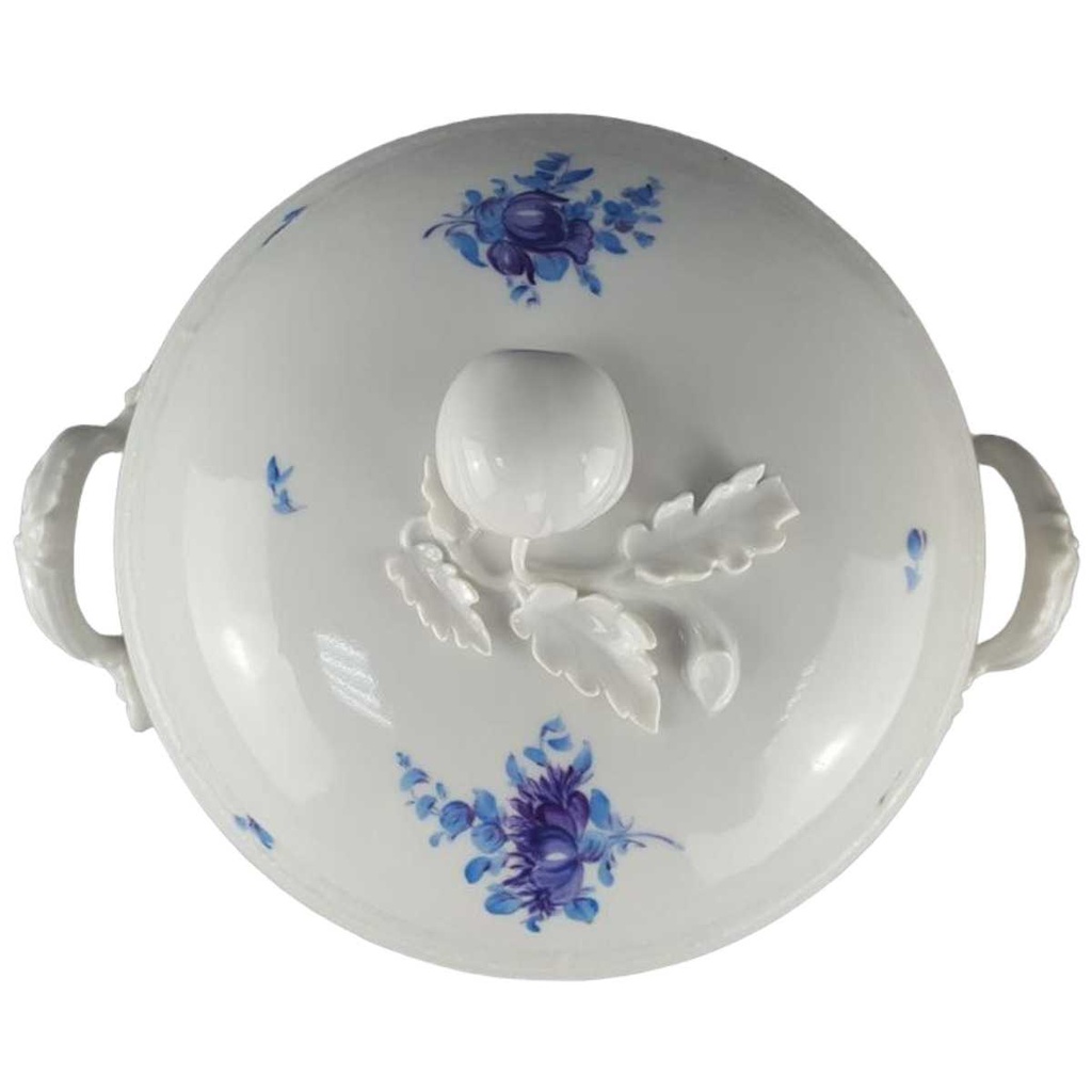 [458118322] Schüssel Ragoutterrine Servierschüssel 1,7 L Nymphenburg Korbrelief Blaue Blume Blau gebraucht - akzeptabel Bild 2