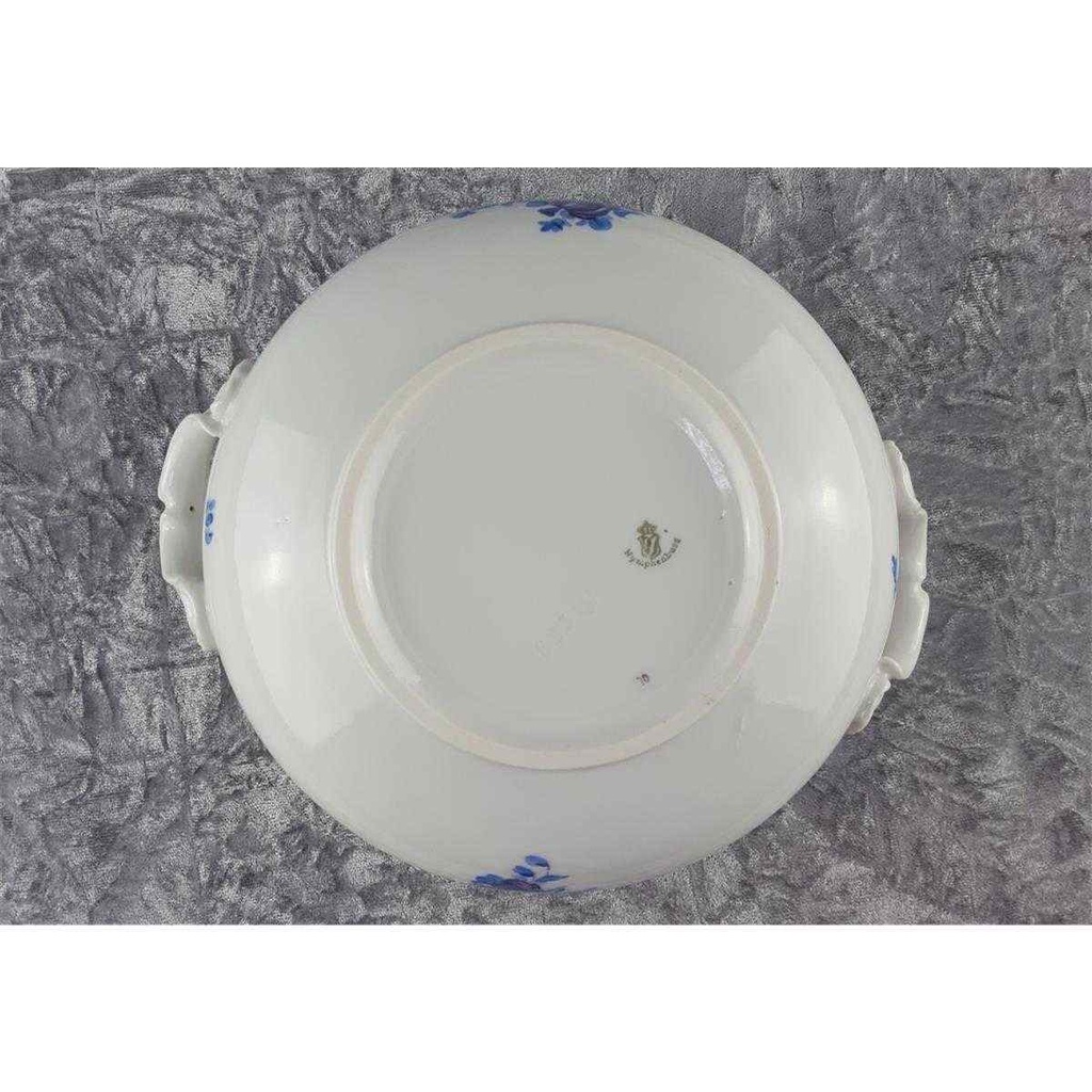 [458118322] Schüssel Ragoutterrine Servierschüssel 1,7 L Nymphenburg Korbrelief Blaue Blume Blau gebraucht - akzeptabel Bild 12