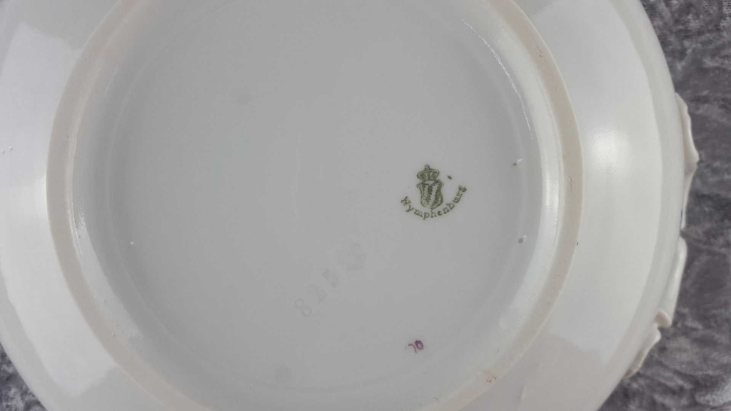 [458118322] Schüssel Ragoutterrine Servierschüssel 1,7 L Nymphenburg Korbrelief Blaue Blume Blau gebraucht - akzeptabel Bild 13