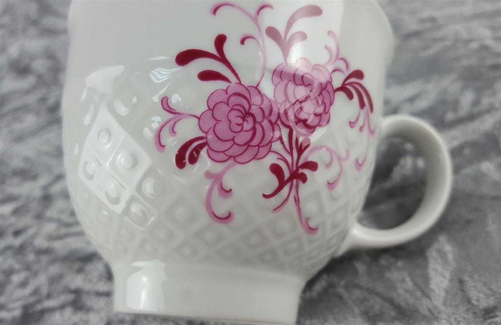 [458118333] Kaffeetasse Tasse mit Griff Seltmann Weiden Annabell rote Blüte 26043 gebraucht - sehr gut Bild 4
