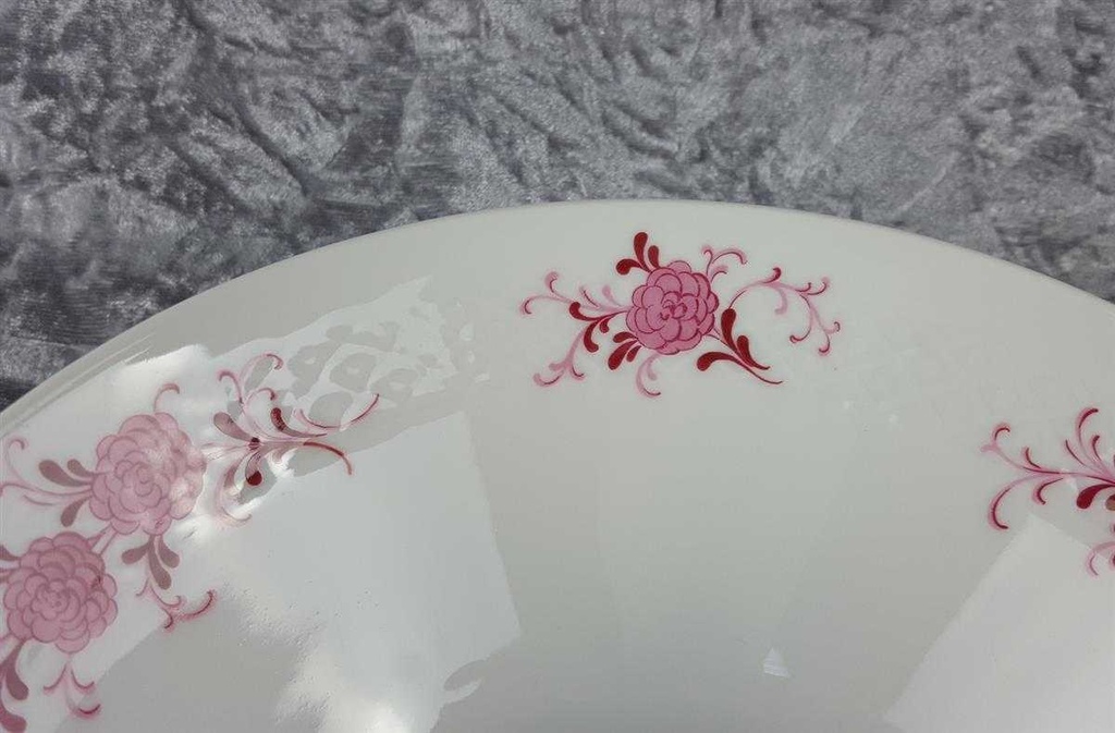 [458118338] Schüssel Servierschüssel groß mittelgroß 19,9 cm Seltmann Weiden Annabell rote Blüte 26043 Rosa gebraucht - gut Bild 3