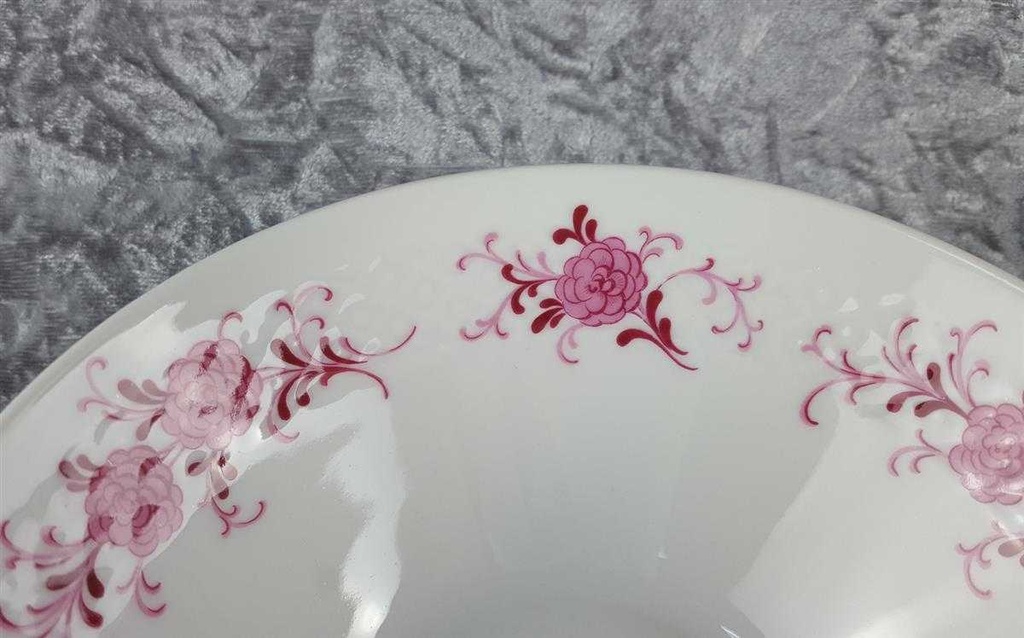 [458118339] Schüssel Servierschüssel klein 16,4 cm Seltmann Weiden Annabell rote Blüte 26043 Rosa gebraucht - gut Bild 3