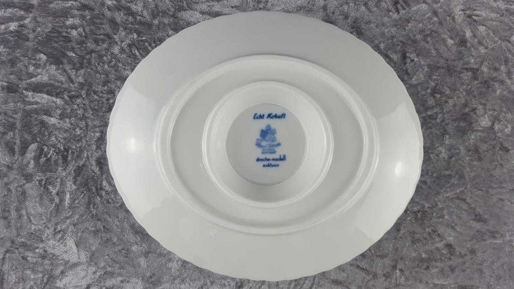 [458118353] Sauciere mit Teller 1tlg Königl. pr. Tettau Royal Drache Modell Exklusiv Echt Kobalt Zwiebelmuster Kobaltblau Blau gebraucht - gut Bild 7