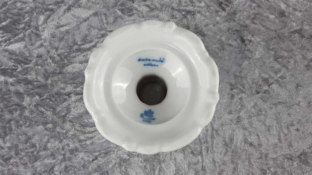 [458118354] Kerzenhalter Königl. pr. Tettau Royal Drache Modell Exklusiv Echt Kobalt Zwiebelmuster Kobaltblau Blau gebraucht - sehr gut Bild 4