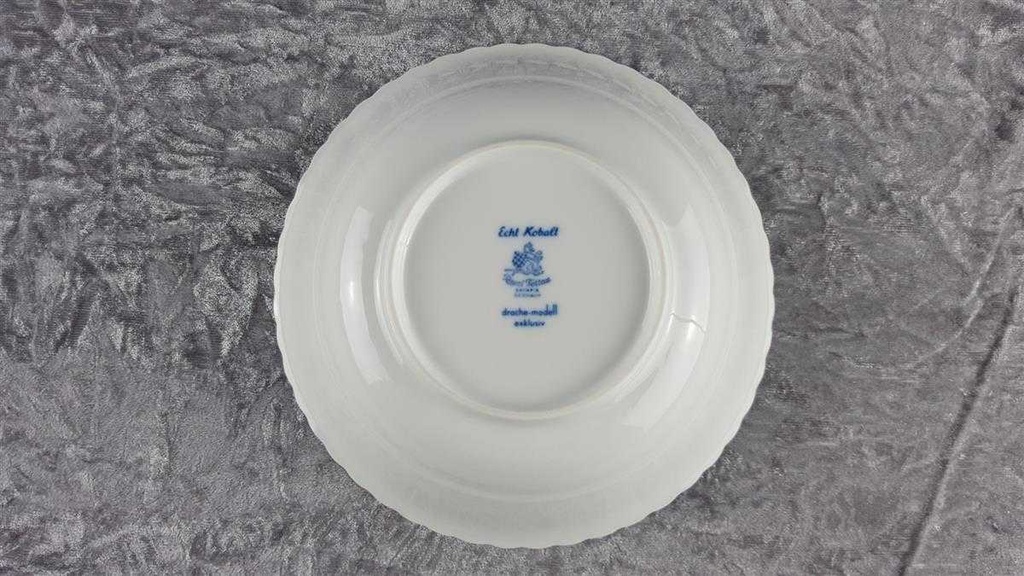 [458118358] Schüssel 20,5 cm Königl. pr. Tettau Royal Drache Modell Exklusiv Echt Kobalt Zwiebelmuster Kobaltblau Blau gebraucht - sehr gut Bild 4