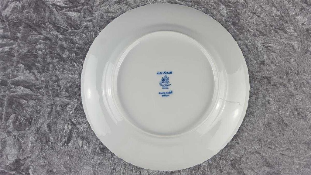 [458118359] Speiseteller Essteller 25 cm Königl. pr. Tettau Royal Drache Modell Exklusiv Echt Kobalt Zwiebelmuster Kobaltblau Blau gebraucht - gut Bild 4