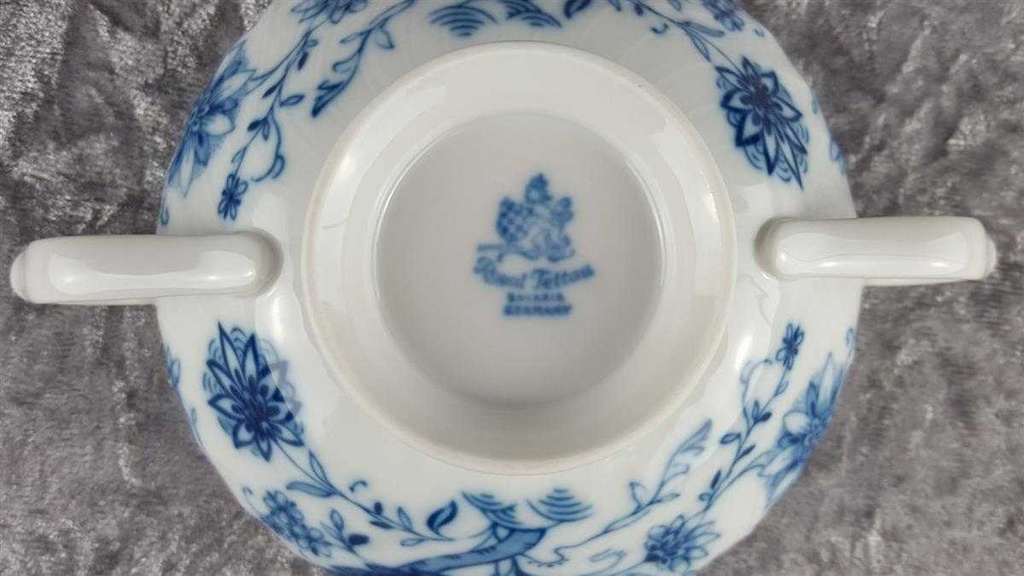[458118360] Suppentasse Suppenbecher Königl. pr. Tettau Royal Drache Modell Exklusiv Echt Kobalt Zwiebelmuster Kobaltblau Blau gebraucht - sehr gut Bild 5