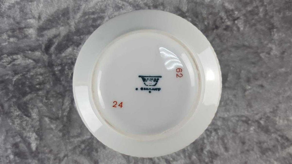 [458118369] Zuckerdose Thomas Porzellan Rheinland grün gold Rautendekor gebraucht - sehr gut Bild 5