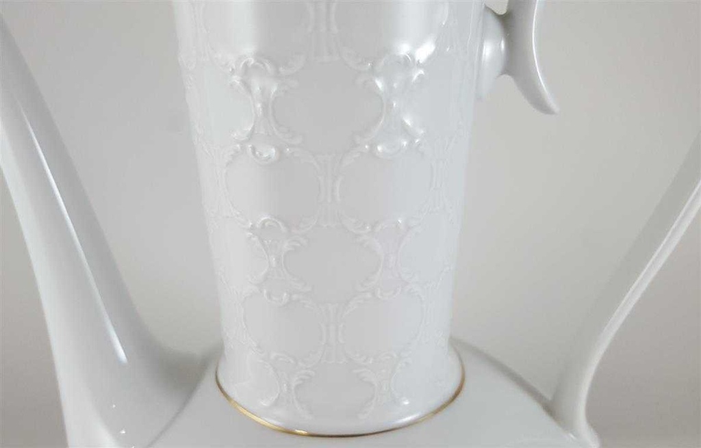 [45811837] Kaffeekanne Kanne Goldrand 1,4 L Formano Rialto weiß mit gebraucht - neuwertig Bild 2