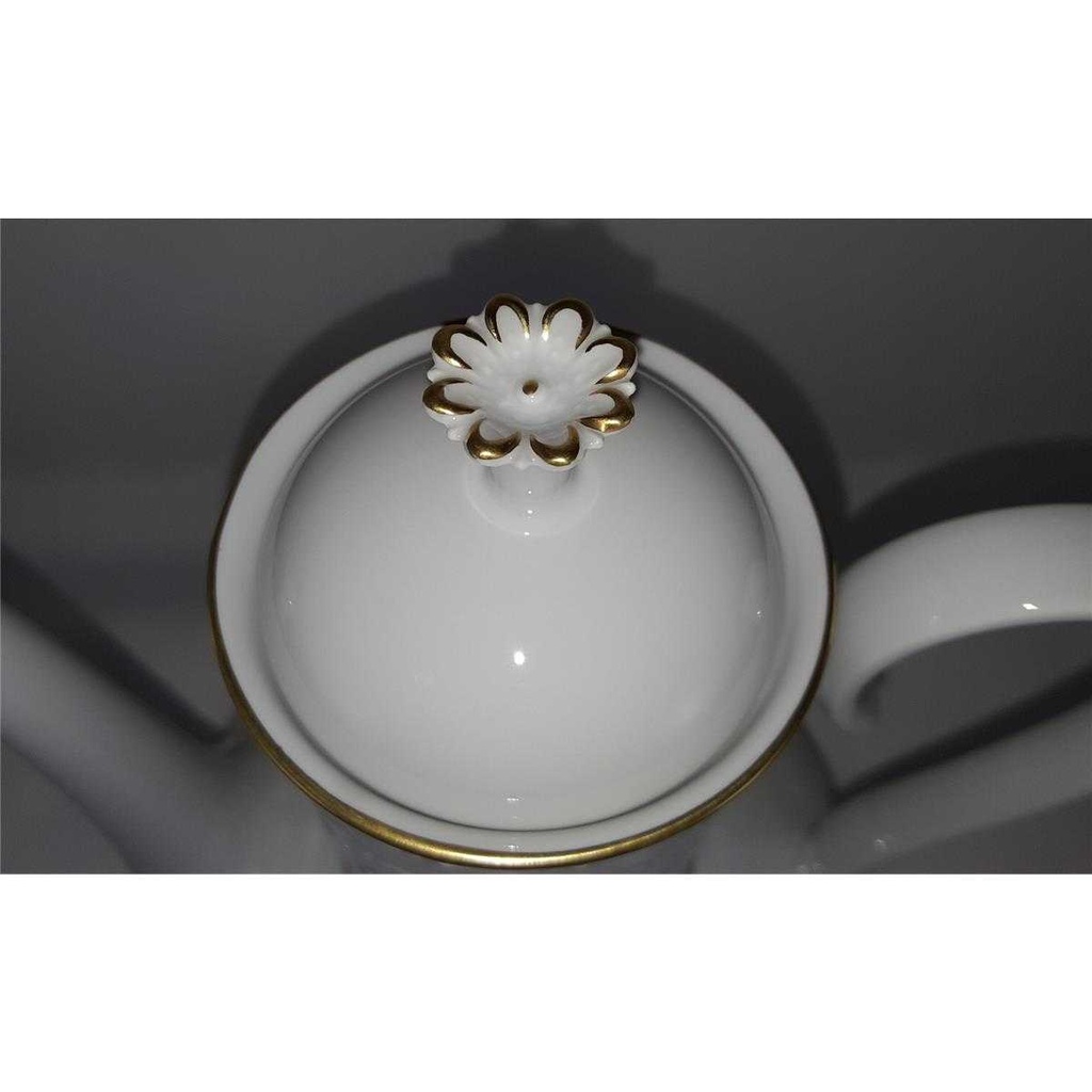 [45811837] Kaffeekanne Kanne Goldrand 1,4 L Formano Rialto weiß mit gebraucht - neuwertig Bild 3