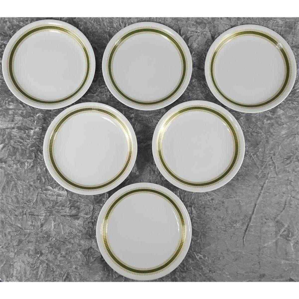 [2118789] 6er Set Kuchenteller Dessertteller 19,6 cm Thomas Porzellan Rheinland grün gold Rautendekor gebraucht - gut Bild 3