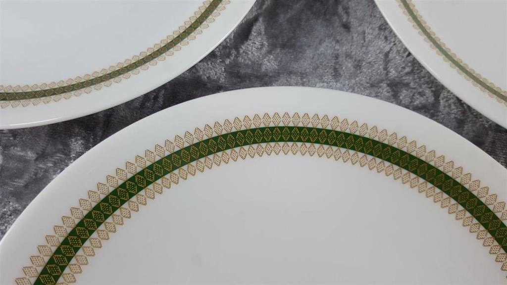 [2118789] 6er Set Kuchenteller Dessertteller 19,6 cm Thomas Porzellan Rheinland grün gold Rautendekor gebraucht - gut Bild 4