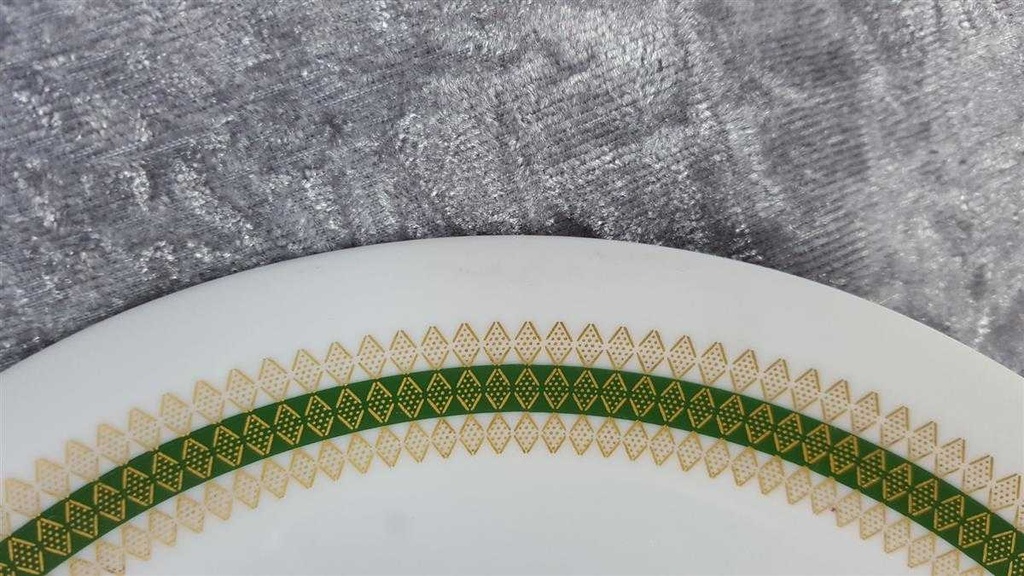 [2118789] 6er Set Kuchenteller Dessertteller 19,6 cm Thomas Porzellan Rheinland grün gold Rautendekor gebraucht - gut Bild 5