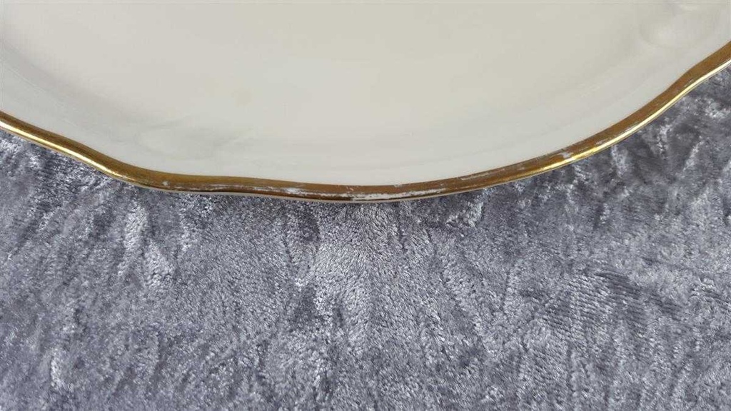 [458118407] Tortenplatte Goldrand Hutschenreuther Paul Müller Werdenfels beige Elfenbein gebraucht - akzeptabel Bild 5