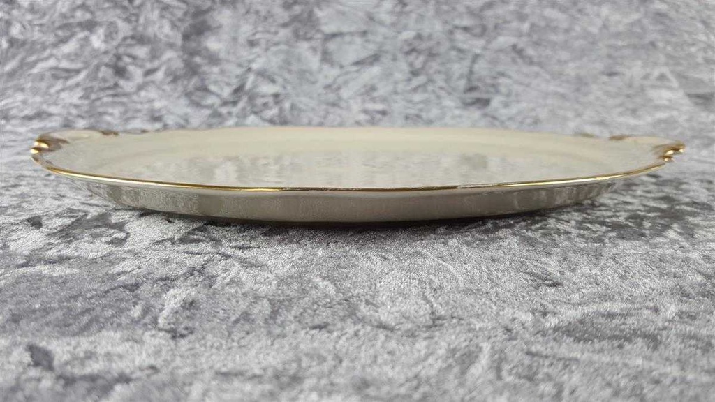 [458118407] Tortenplatte Goldrand Hutschenreuther Paul Müller Werdenfels beige Elfenbein gebraucht - akzeptabel Bild 8
