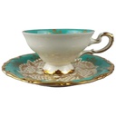 [458118427] Mokkatasse mit Untertasse Tasse Espressotasse Golddekor Kaiser Porzellan Alka Kunst Elfenbein Beige gebraucht - gut Bild 2