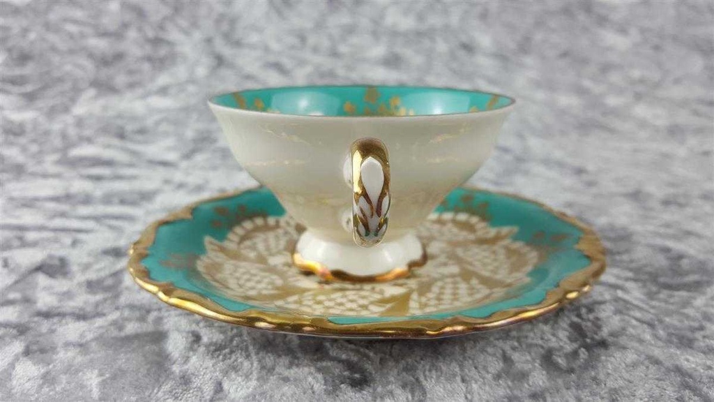 [458118427] Mokkatasse mit Untertasse Tasse Espressotasse Golddekor Kaiser Porzellan Alka Kunst Elfenbein Beige gebraucht - gut Bild 5