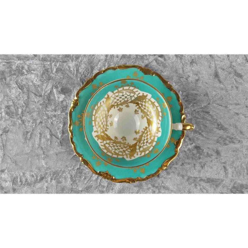 [458118427] Mokkatasse mit Untertasse Tasse Espressotasse Golddekor Kaiser Porzellan Alka Kunst Elfenbein Beige gebraucht - gut Bild 6