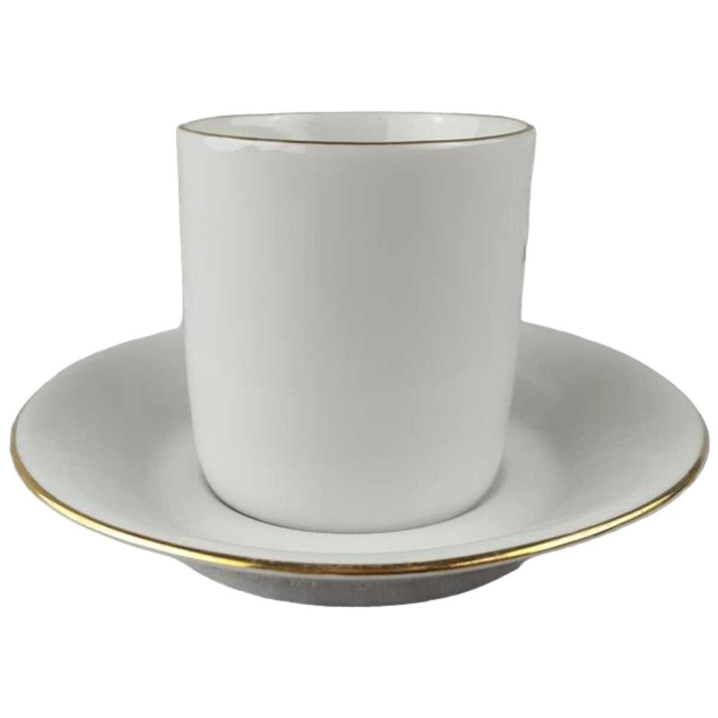 [458118429] Mokkatasse mit Untertasse Tasse Espressotasse Schwarzenhammer Weiß Bavaria gebraucht - sehr gut Bild 2
