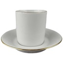 [458118429] Mokkatasse mit Untertasse Tasse Espressotasse Schwarzenhammer Weiß Bavaria gebraucht - sehr gut Bild 2