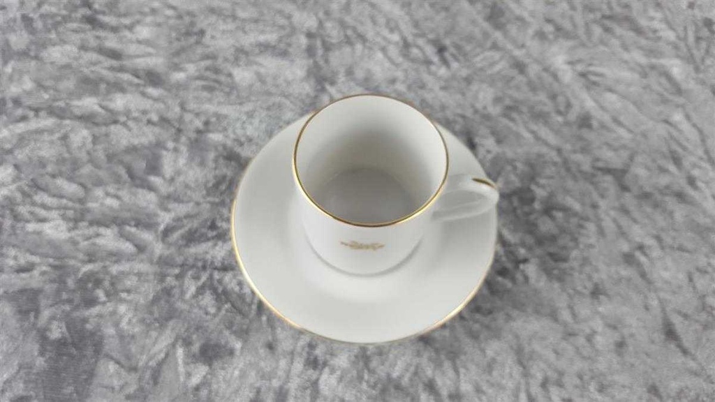 [458118429] Mokkatasse mit Untertasse Tasse Espressotasse Schwarzenhammer Weiß Bavaria gebraucht - sehr gut Bild 3