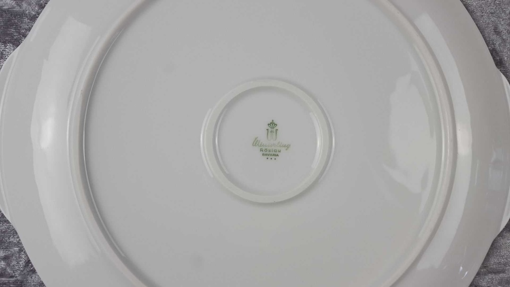 [458118452] Tortenplatte Winterling Röslau grüne stilisierte Lilie gebraucht - gut Bild 7