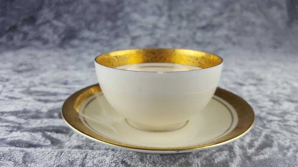 [458118473] Mokkatasse mit Untertasse Tasse Espressotasse Golddekor Kaiser Porzellan Alka Kunst Bavaria gebraucht - akzeptabel Bild 3