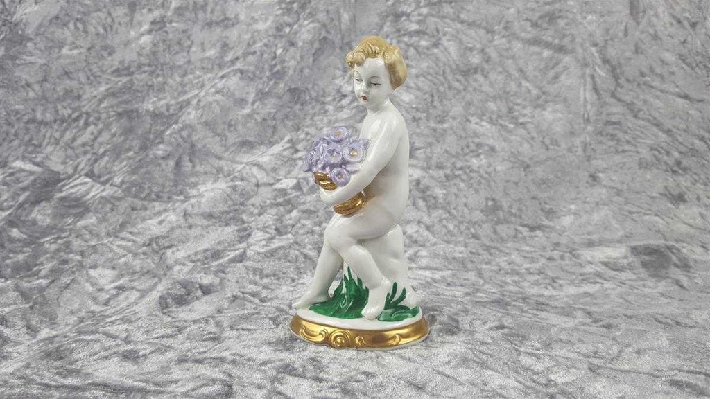 [458118541] Figur Wagner & Apel Einzelteile 1840 Jahreszeiten Frau Dame mit Blumen gebraucht - sehr gut Bild 5