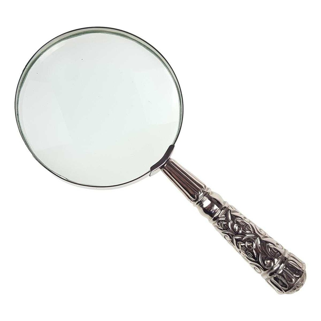 [LA-39781] Leselupe Handlupe Vergrößerungsglas & Brieföffner Glas versilbert Set Bild 5