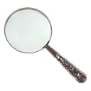 [LA-39781] Leselupe Handlupe Vergrößerungsglas & Brieföffner Glas versilbert Set Bild 5