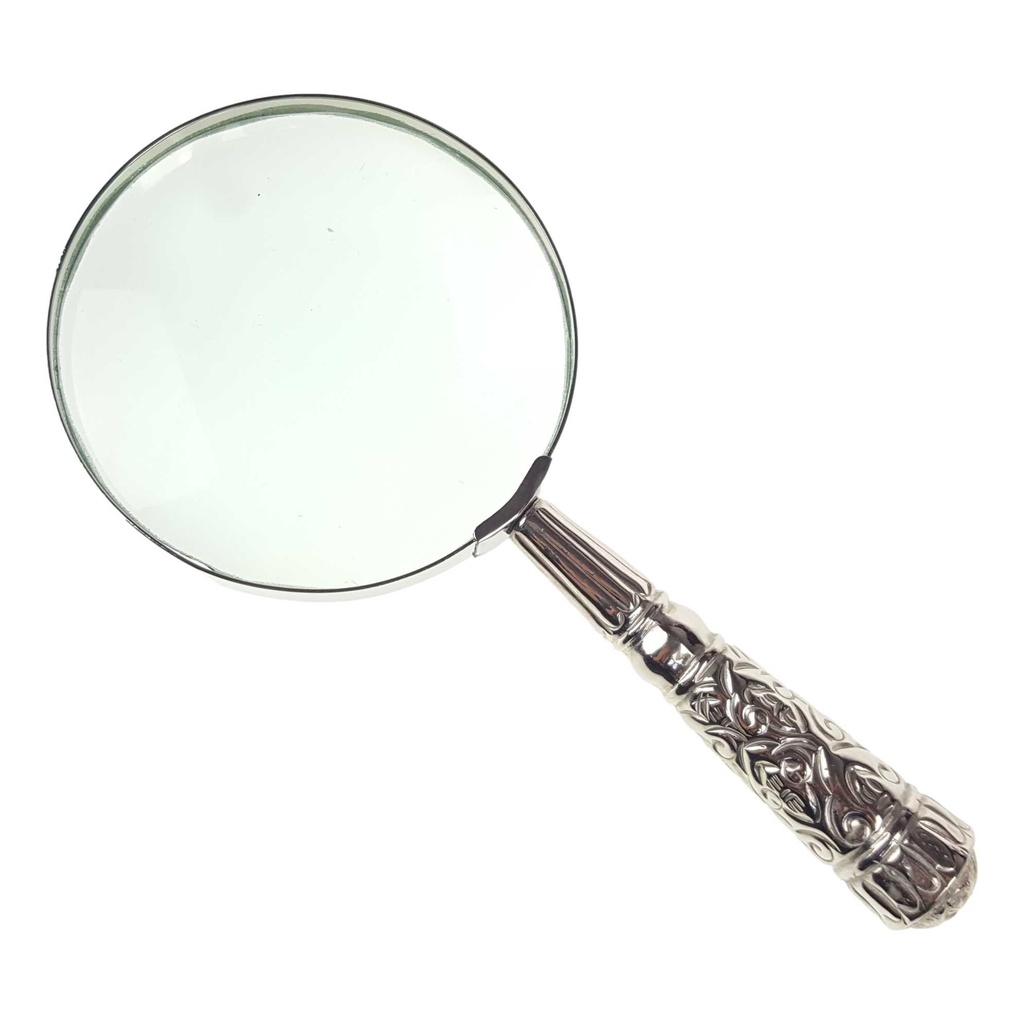 [LA-39781] Leselupe Handlupe Vergrößerungsglas & Brieföffner Glas versilbert Set Bild 8