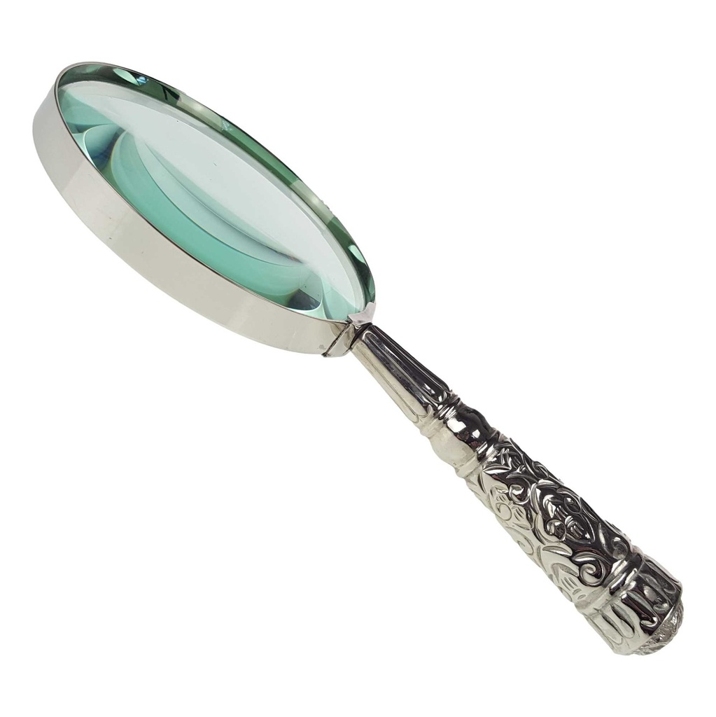 [LA-39781] Leselupe Handlupe Vergrößerungsglas & Brieföffner Glas versilbert Set Bild 9